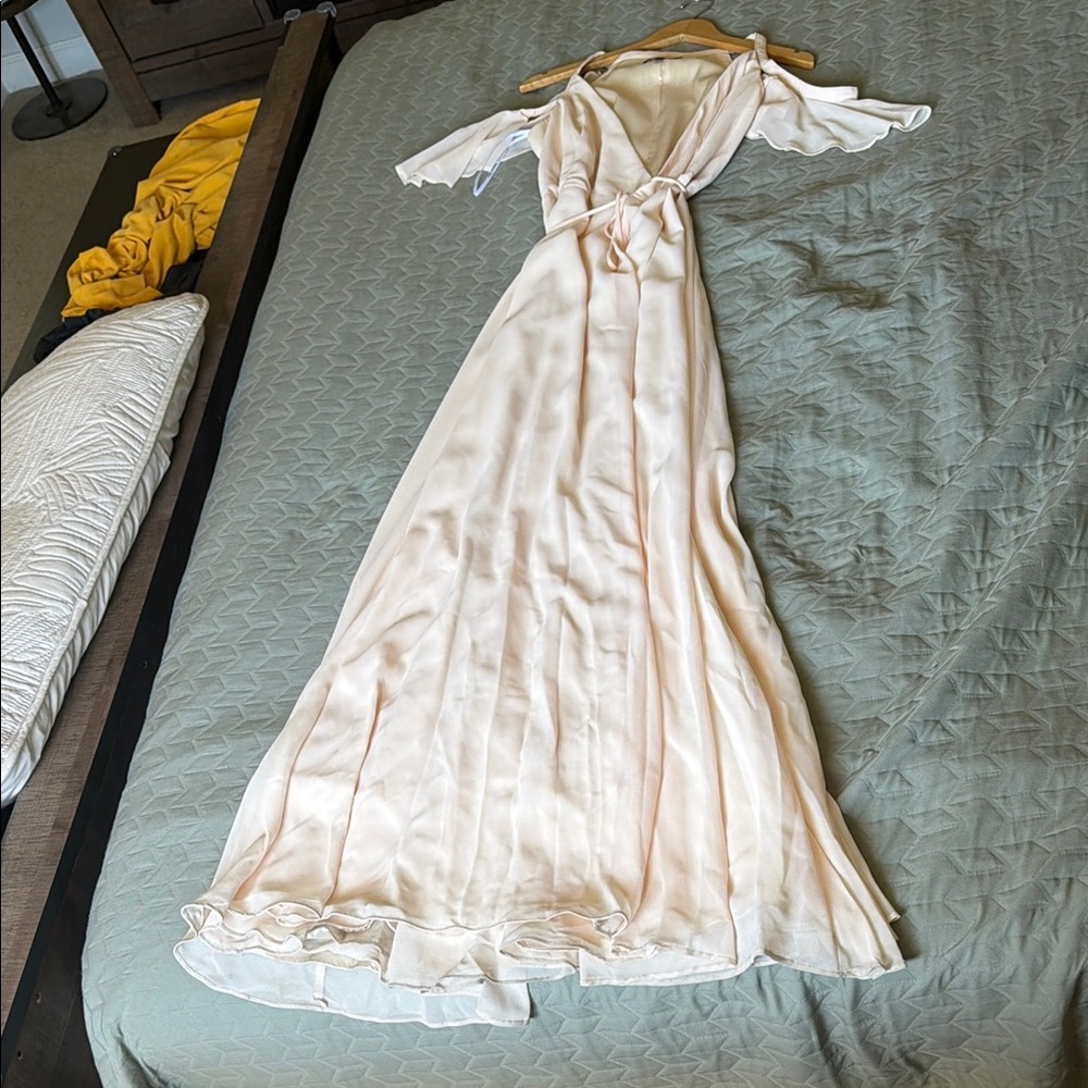 Lulu's Blush Pink Wrap Maxi Dress